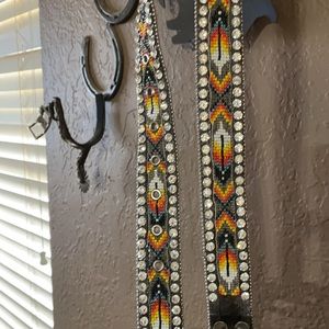 Leather beaded belt